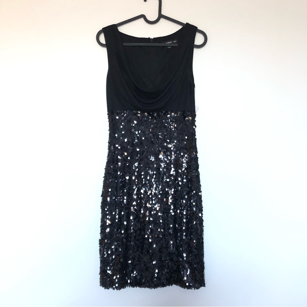 NWT Designer Aidan Mattox Cowl Neck Sequin Cocktail Dress. - Picture 6 of 13